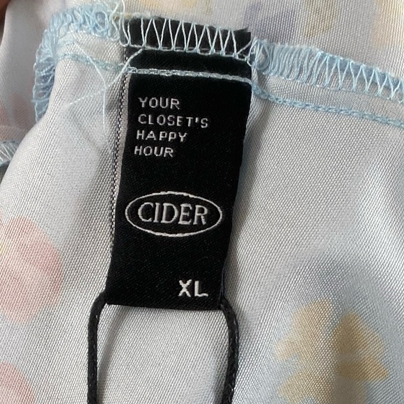 Cider‎ Spaghetti Strap Blue Floral Pattern High Slit Midi Dress Sz XL - Picture 4 of 13